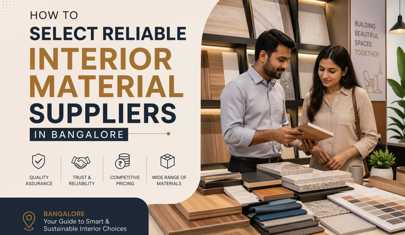 how to select reliable interior material suppliers in banagalore
